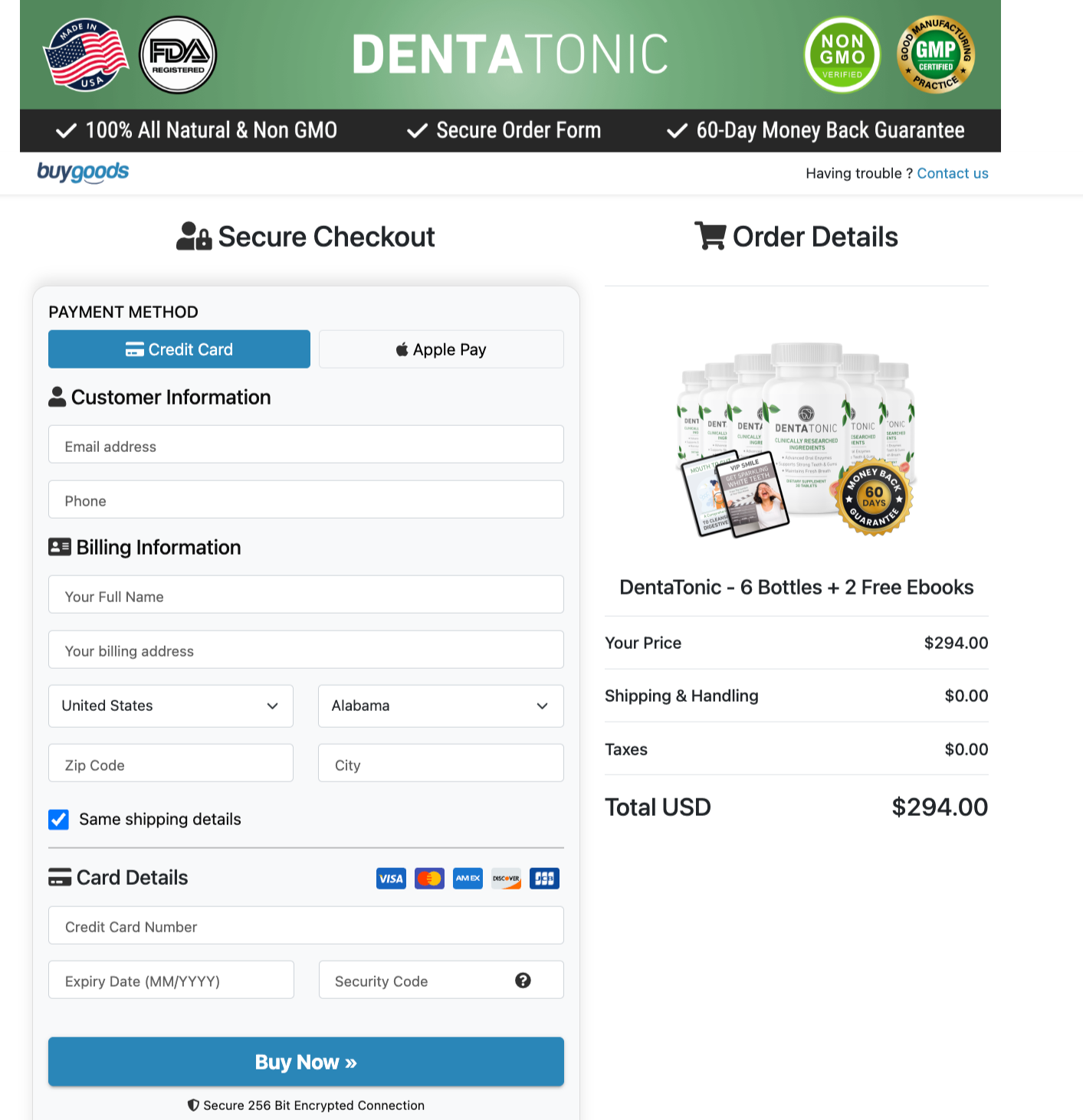 DentaTonic order_page